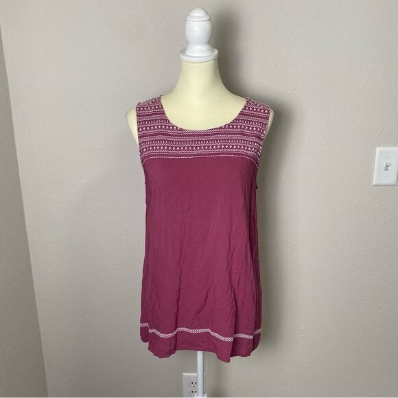 Ariat Too Busy Tunic Top In Rose 100% Rayon Embroidered Women's Size Medium - Picture 9 of 15